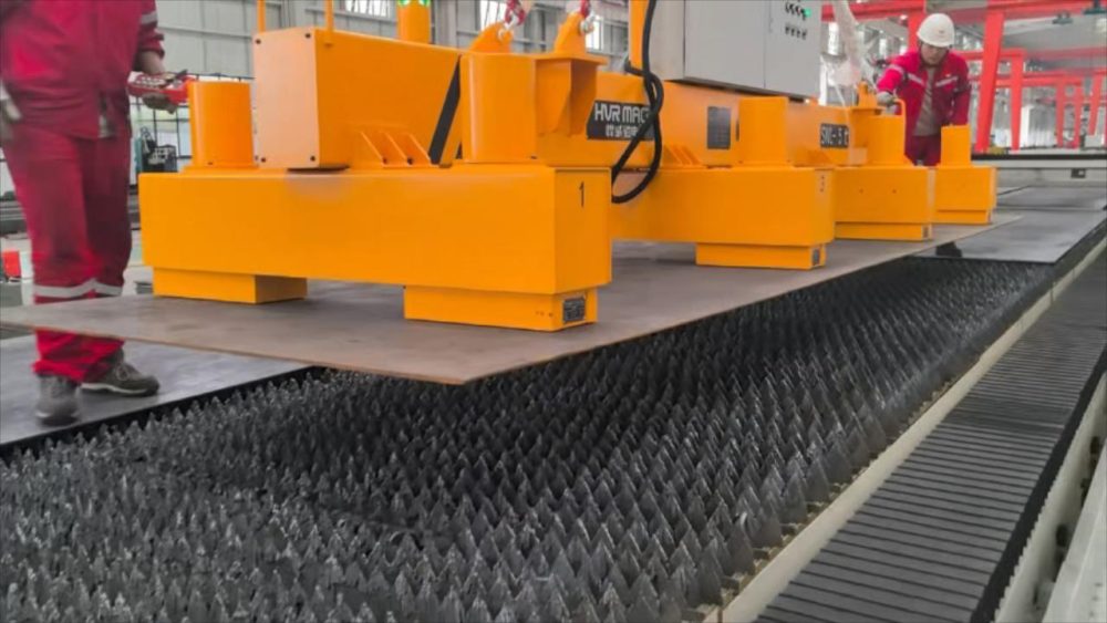 5Ton Steel Plate Magnetic Lifter Cutting Table Loads