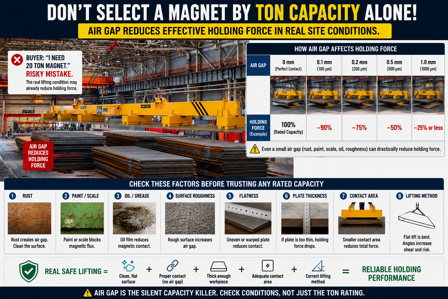 safer magnet layout for air gap risk
